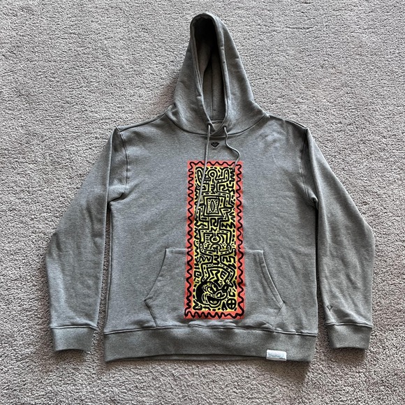 Diamond Supply Co. Other - Diamond Supply Mickey Mouse X Keith Haring Hoodie Mens Large Gray Graphic Fleece